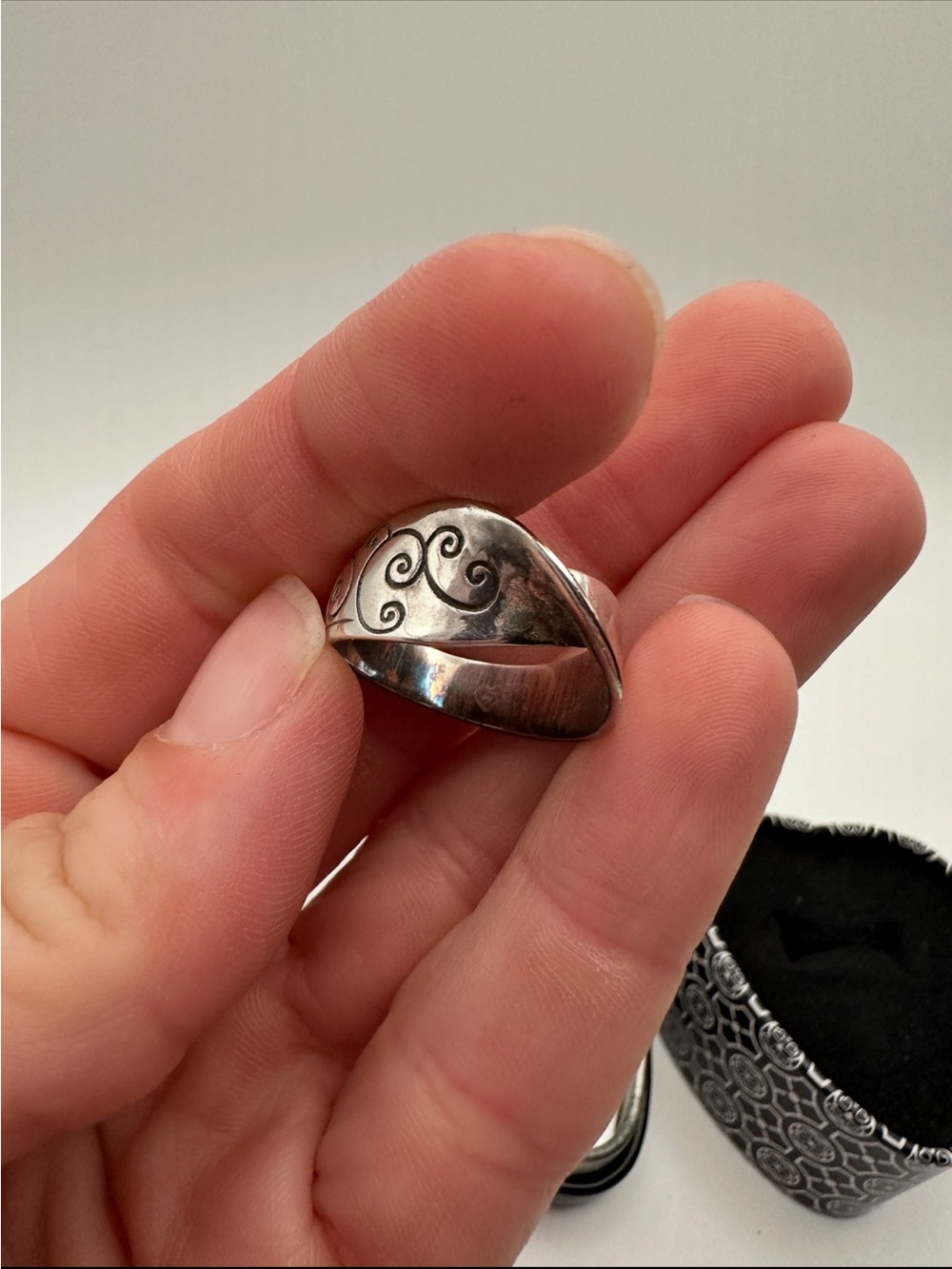 Sterling Silver Swirl Ring - Brighton - Size Unknown